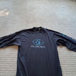 Balenciaga Men's Black and Navy Sweatshirt