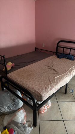 Bed frame and mattresses
