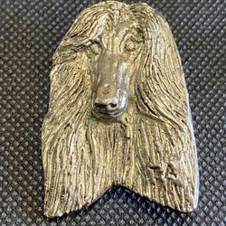  2-  Handmade Afghan Hound Brooch or Necklace  Pendant and Pin Set Signed Pieces