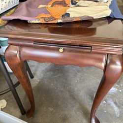 Wood Table With Drawer