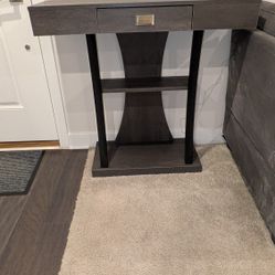 Modern Slim Console Table with Drawer - Grey Finish