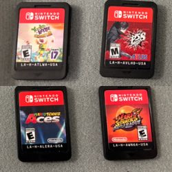 4 Nintendo Switch Game Cartridges Bundle (Yooka Laylee, Persona 5, Mario Sports)