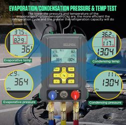 R134a Digital Manifold Gauge Set HVAC With Built-in 93 Refrigerants, Digital Refrigerant Gauges - View #2