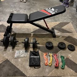Fly bird Bench (folds), Weights, And Resistance Bands 