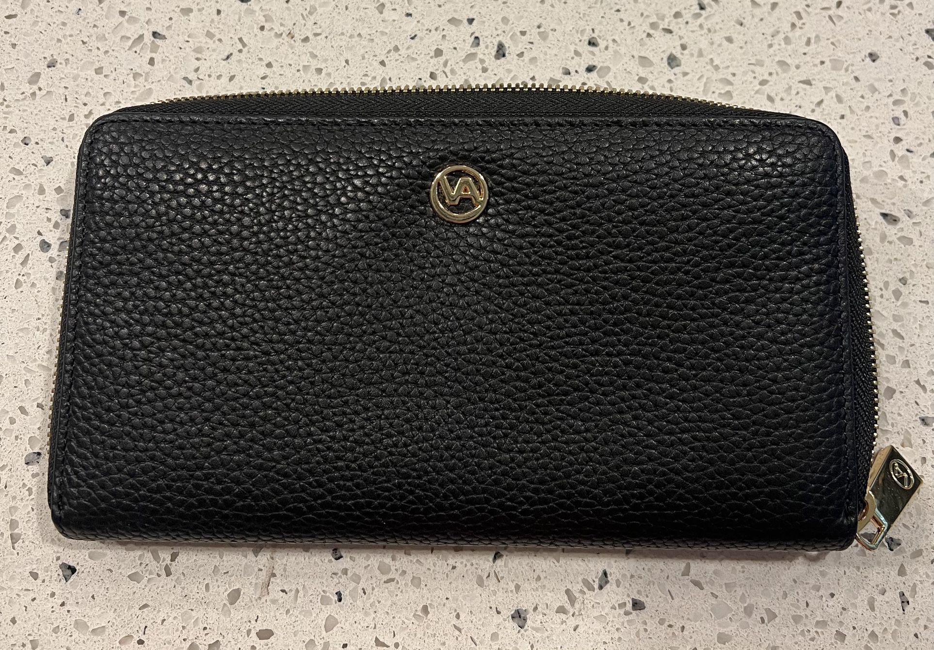 Women’s Black Leather Wallet (Valentina)