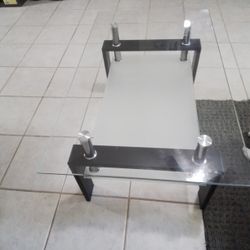 Tempered Clear Glass Coffee Table, 2-Layers Coffee Table Living Room Center Table

