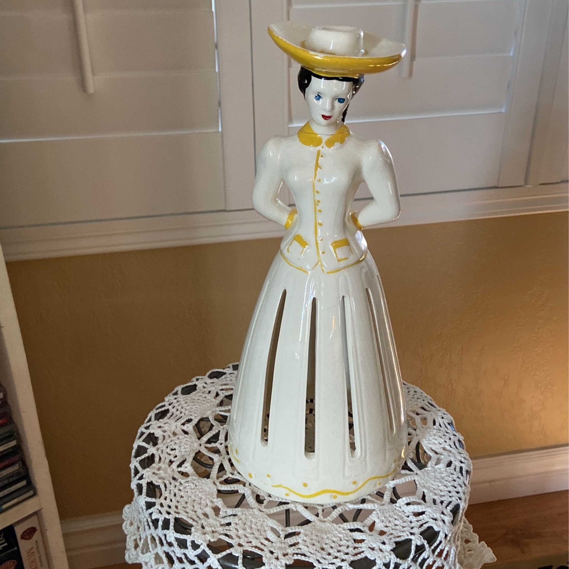 Vintage, Porcelain Lady Napkin Holder.