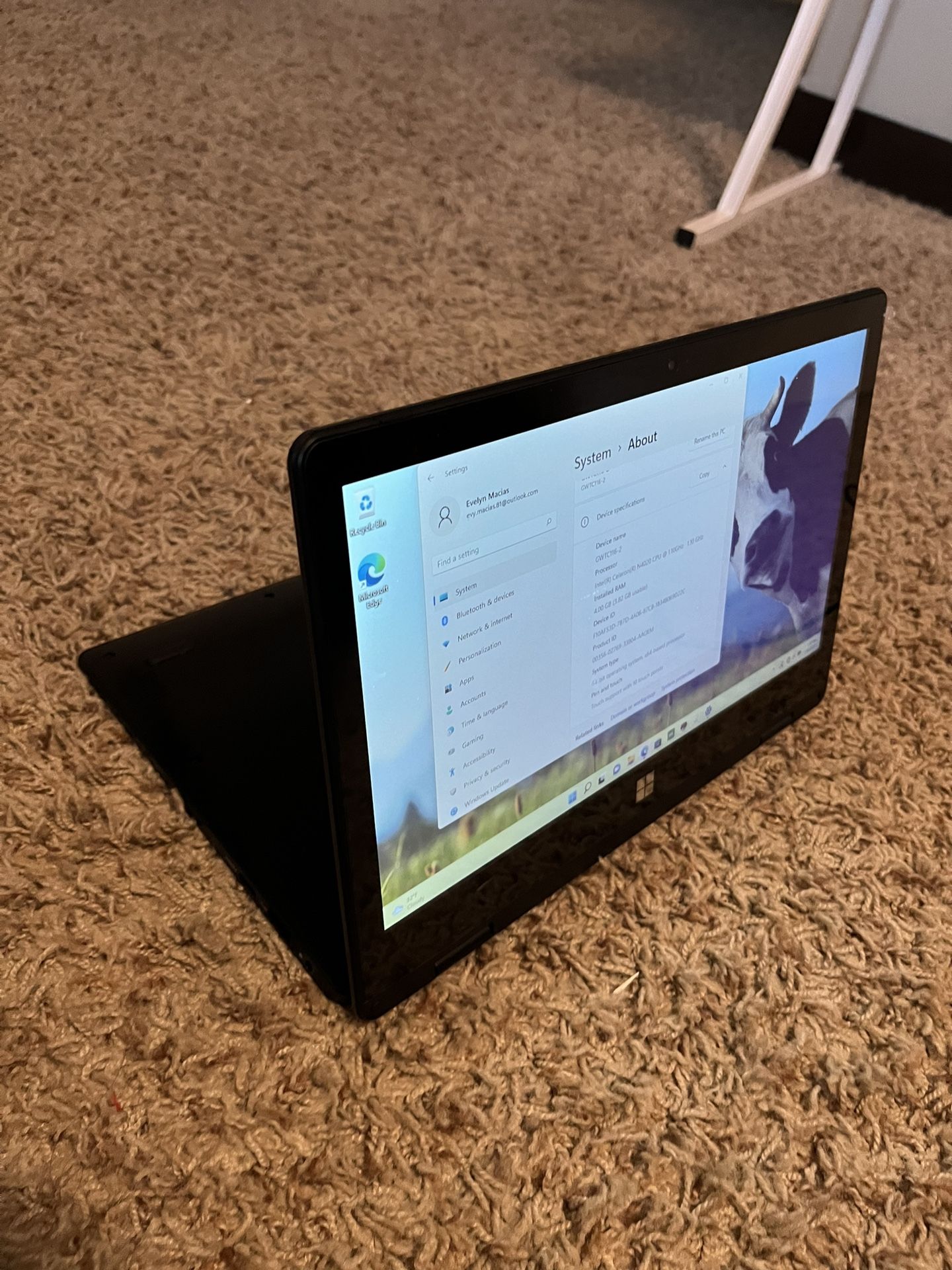 2 In 1 Convertible Gateway 11.6” Celeron 4GB/64GB Notebook