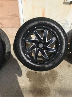 Like new hc08 20" w/good year tires 6lug. $10 take home layaway! Ulohos 2940 N Keystone Mon-Sat 10-6pm