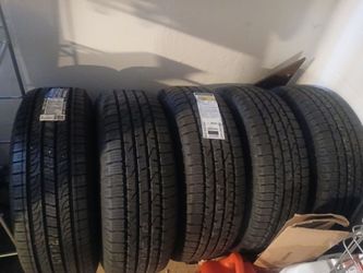 4 Brand New Goodyear Wrangler Steadfast HT Tires + Spare
