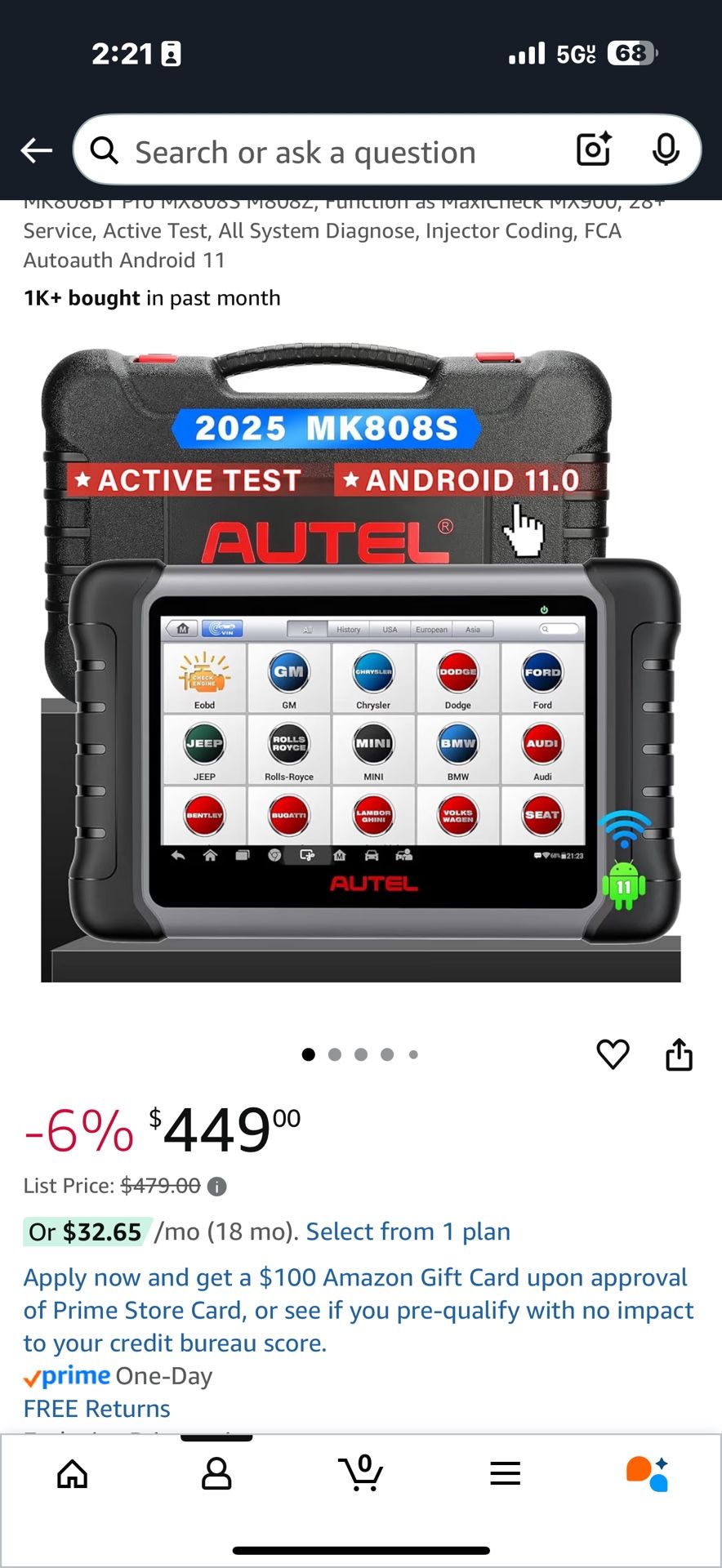 Autel Scanner MaxiCOM MK808S: 2025 Bidirectional Tool as MK808BT Pro MX808S M808Z, Function as MaxiCheck MX900, 28+ Service, Active Test, All System D