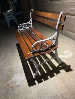 Wood slat bench