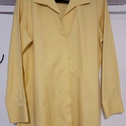 Chico's 16 Yellow Tunic Long Button Front Long Sleeve