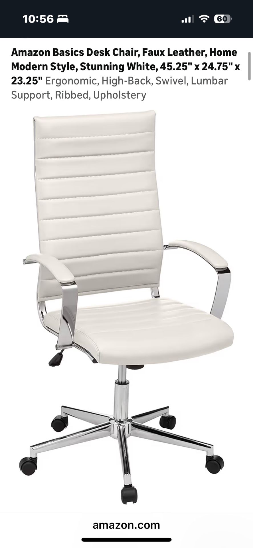 Desk chair High back Adjustable-Great condition Minor Wear