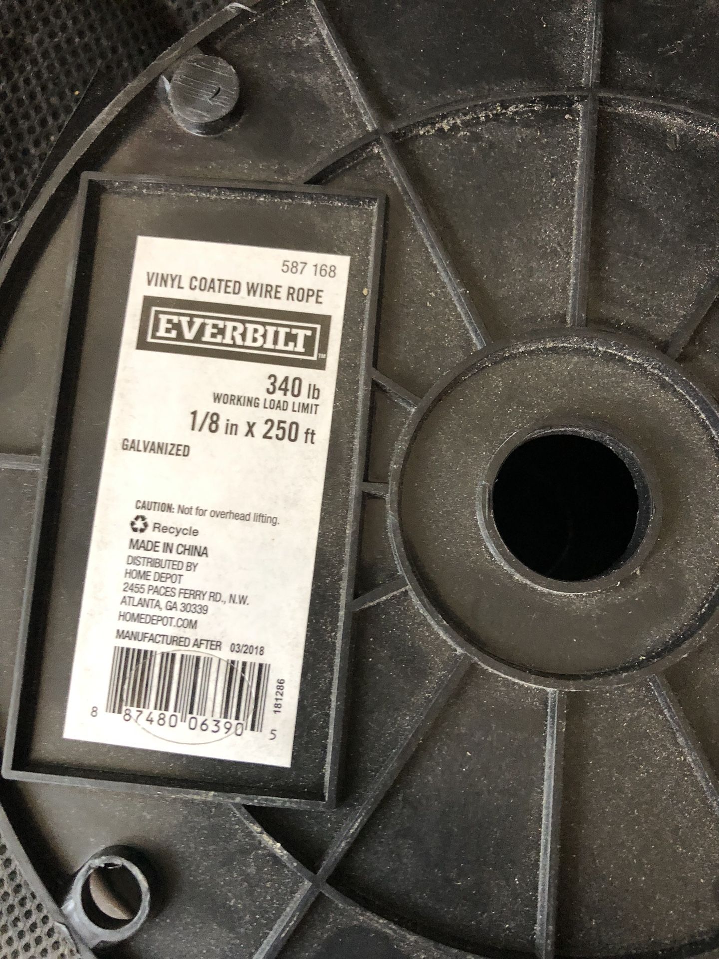 Everbilt 1/8 in. x 250 ft. Galvanized Vinyl Coated Steel Wire Rope