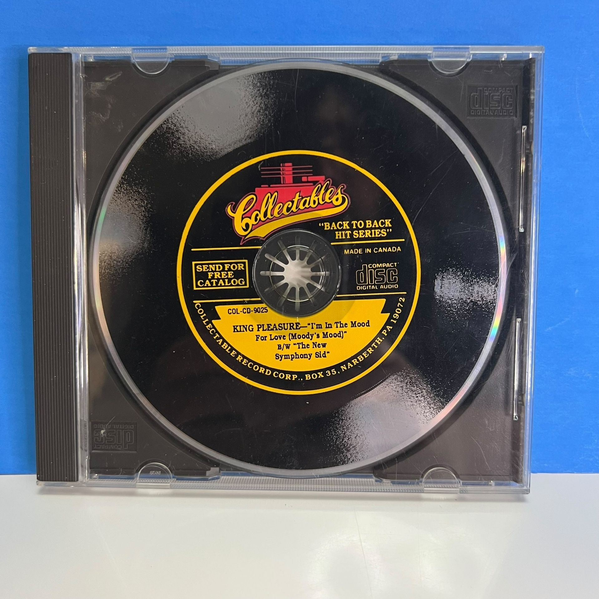 King Pleasure CD – Moody’s Mood / The New Symphony Sid Collectables Back to Hits