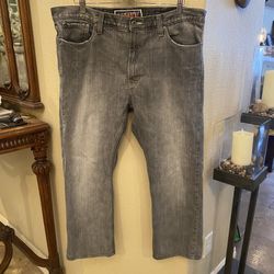 LEVI’S 514 Men Gray Slim Straight Denim Jeans Size 40-Been Hemmed