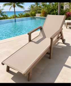 2 outdoor reclining lounge chairs