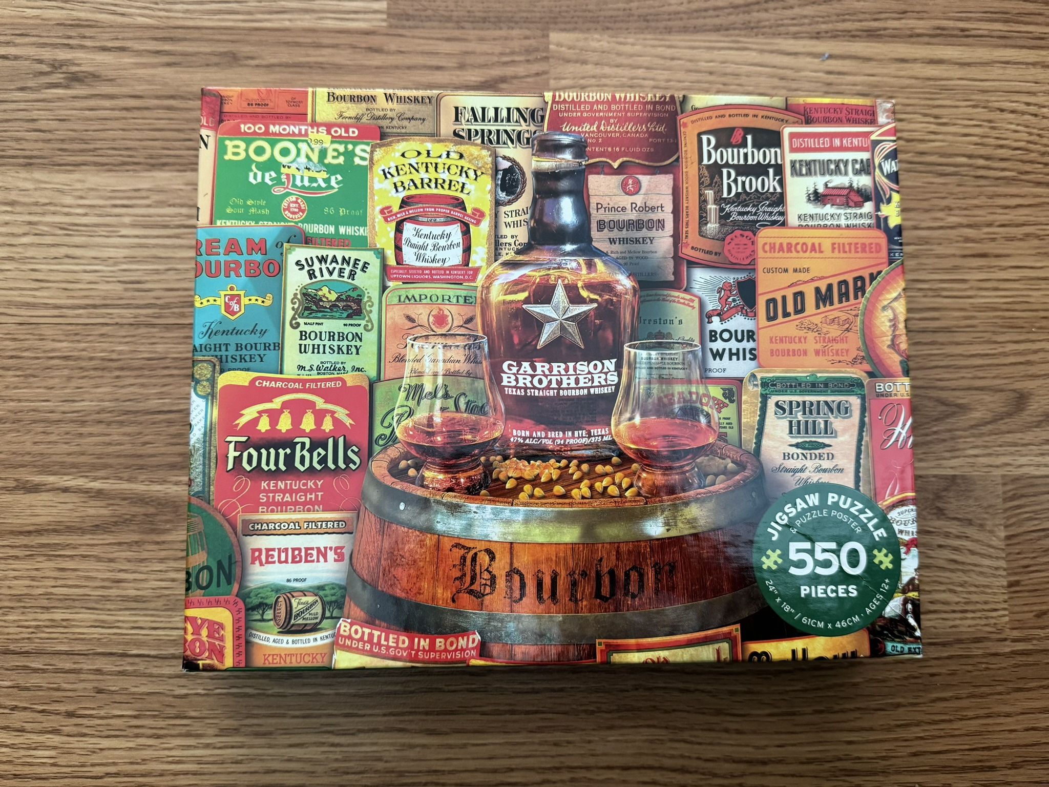 Bourbon Liquor Labels “Best Bourbon” Jigsaw Puzzle 550 Piece Ceaco USED