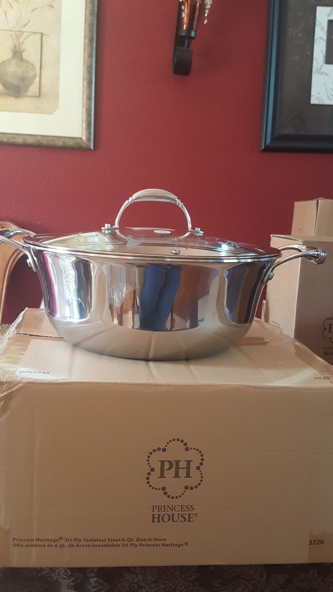 Princess House Stainless Steel Tri-Ply 6 Qt Dutch Oven (5720) New!!!!!