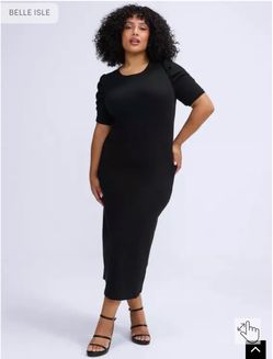Belle Isle Ruched Sleeve Column Dress NWOT