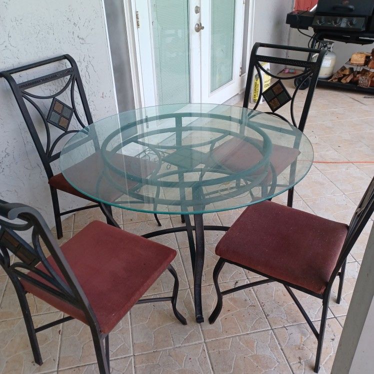 Dining Set With Slate Tile Inserts