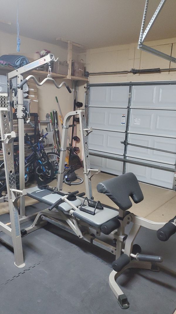 Powerhouse Home Gym with Bench and Attachments for Sale in Charlotte