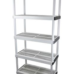 HDX 36” x 72” 5-Tiered Ventilated Plastic Storage Shelving