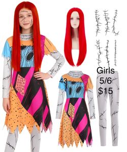 Sally Nightmare Before Christmas Costume Halloween Girls 5/6