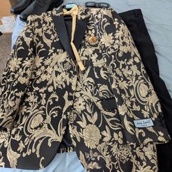 Gold And Black Suit Jacket Size 40