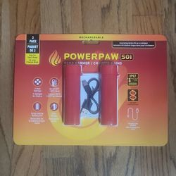 Brand New 2 Pack POWERPAW 501 Waterproof Rechargeable Hand Warmer