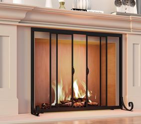Fire Beauty Fireplace Screen, Wrought Iron Mesh, Baby Safe Spark Guard. New in Box