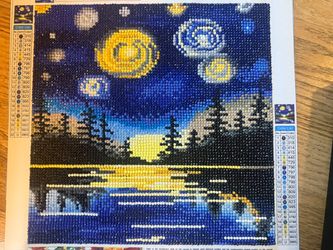 Starry Night Diamond Painting Kit – Completed