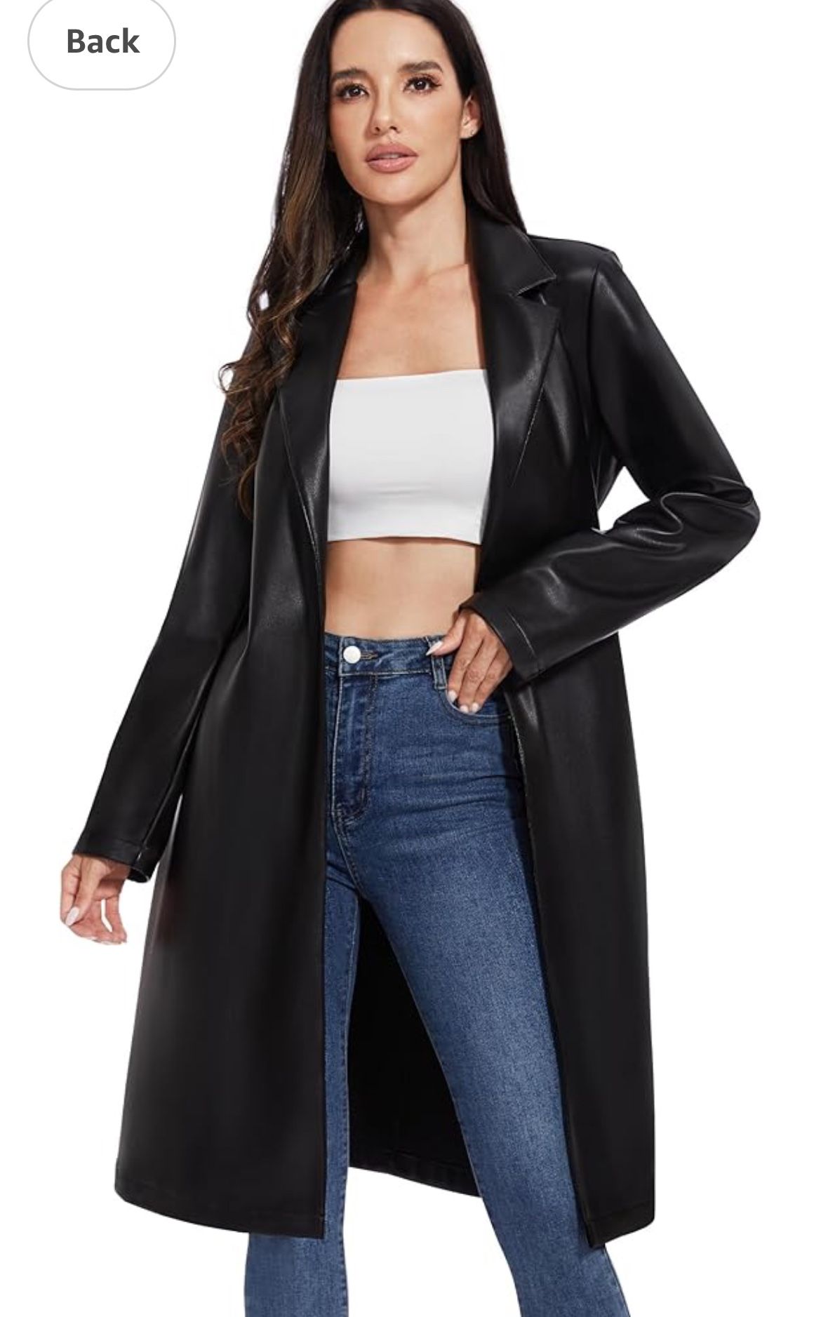 Giacca In Finta Pelle Donna Fahsyee: Trench Coat Corto, Poliuretano, Stile Motociclista, Colore Marrone - Foto 7