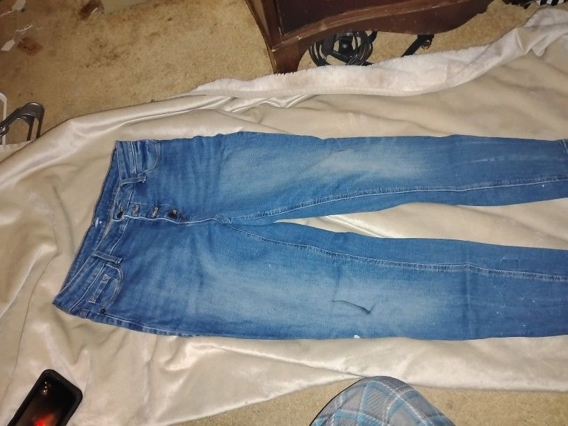 Ladies Size 10 High Waist Button Top Jeans