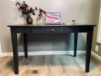 Dark Gray Wooden Writing Desk with Drawer (48" x 26") – Sturdy Build