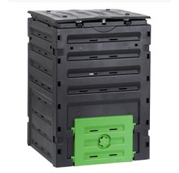 120 Gallon (450 L) Gal Compost Bin Outdoor Compost Box, Fast Creation of Fertile Soil, Black