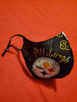 Handmade Pittsburgh Steelers Adjustable Face Mask.