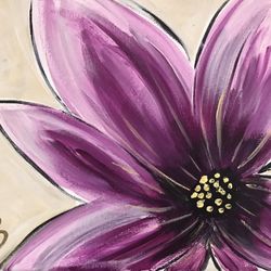 Hand Painted Purple Flower