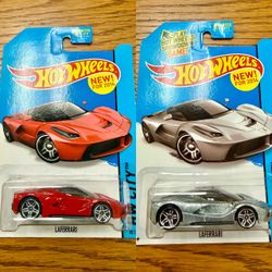 Hot Wheels 1:64 LA FERRARI 2014 Red & Silver bundle
