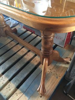 For Sale Claw Foot Oval Double Pedestal Sofa/Console Table