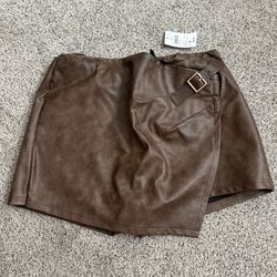 Windsor Brown Leather Skirt (Brand New)