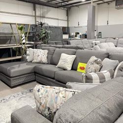 Smoke Sectional Sofa Couch 