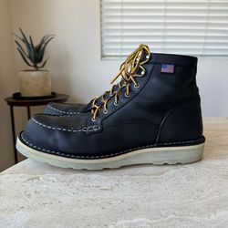 Danner BULL RUN Moc Toe 6" Mens Leather Work Boots 15568 BLACK SZ 12 EE  