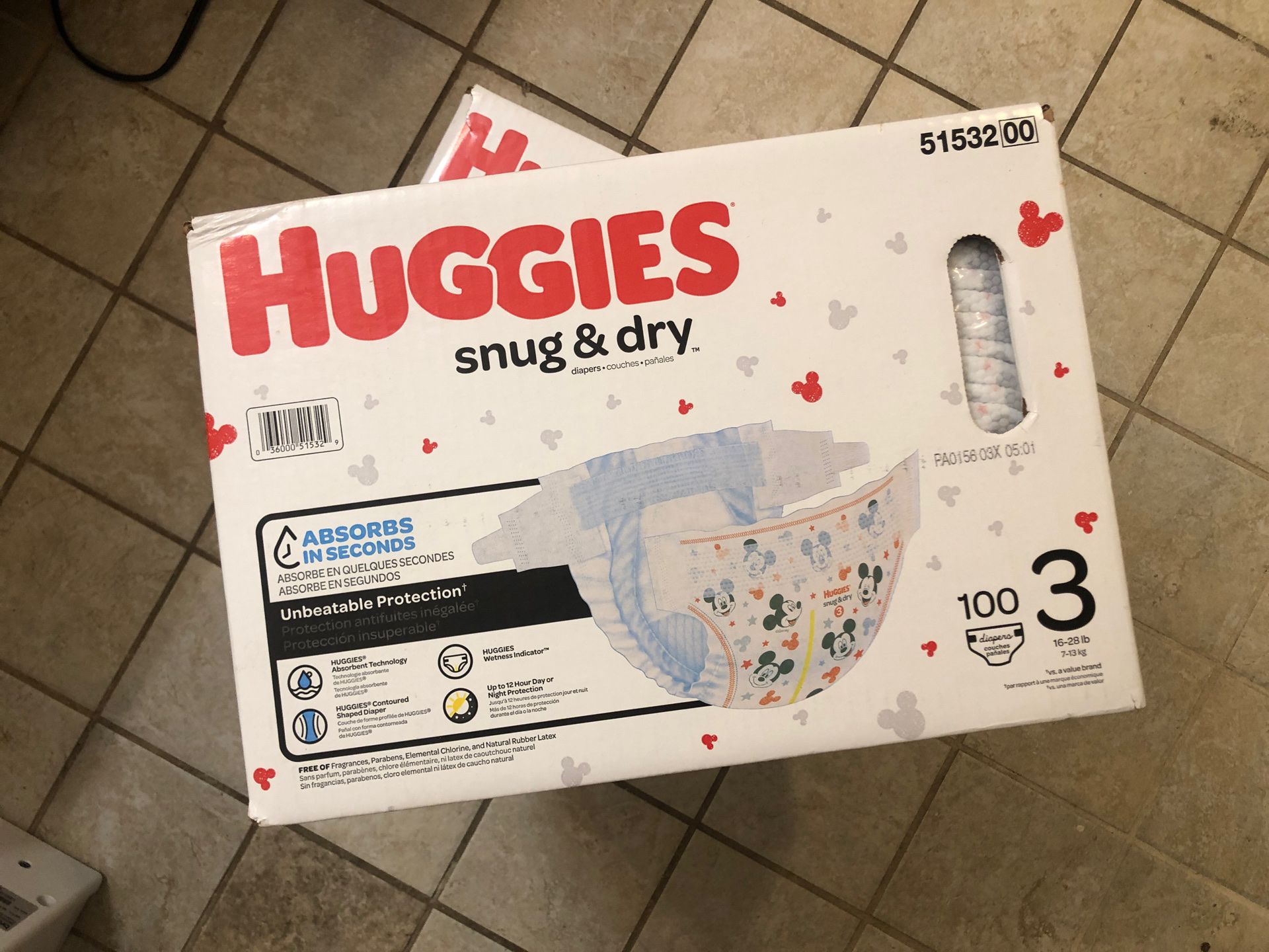 Huggies diapers size 3; 100ct