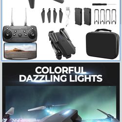 Drone with Camera 1080P HD, Foldable Mini FPV Drones with LED Lights for Adults Kids