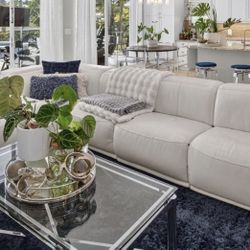 El Dorado sectional Recliner - White Leather