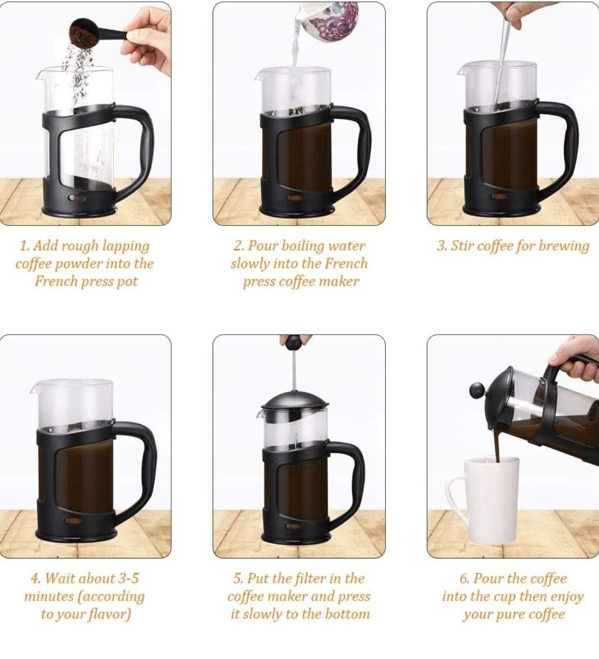 French Press Coffee and Tea Maker with Stainless Steel Filter, 34 oz. / 1000 mL