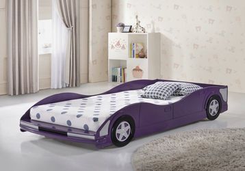 Purple twin car bed