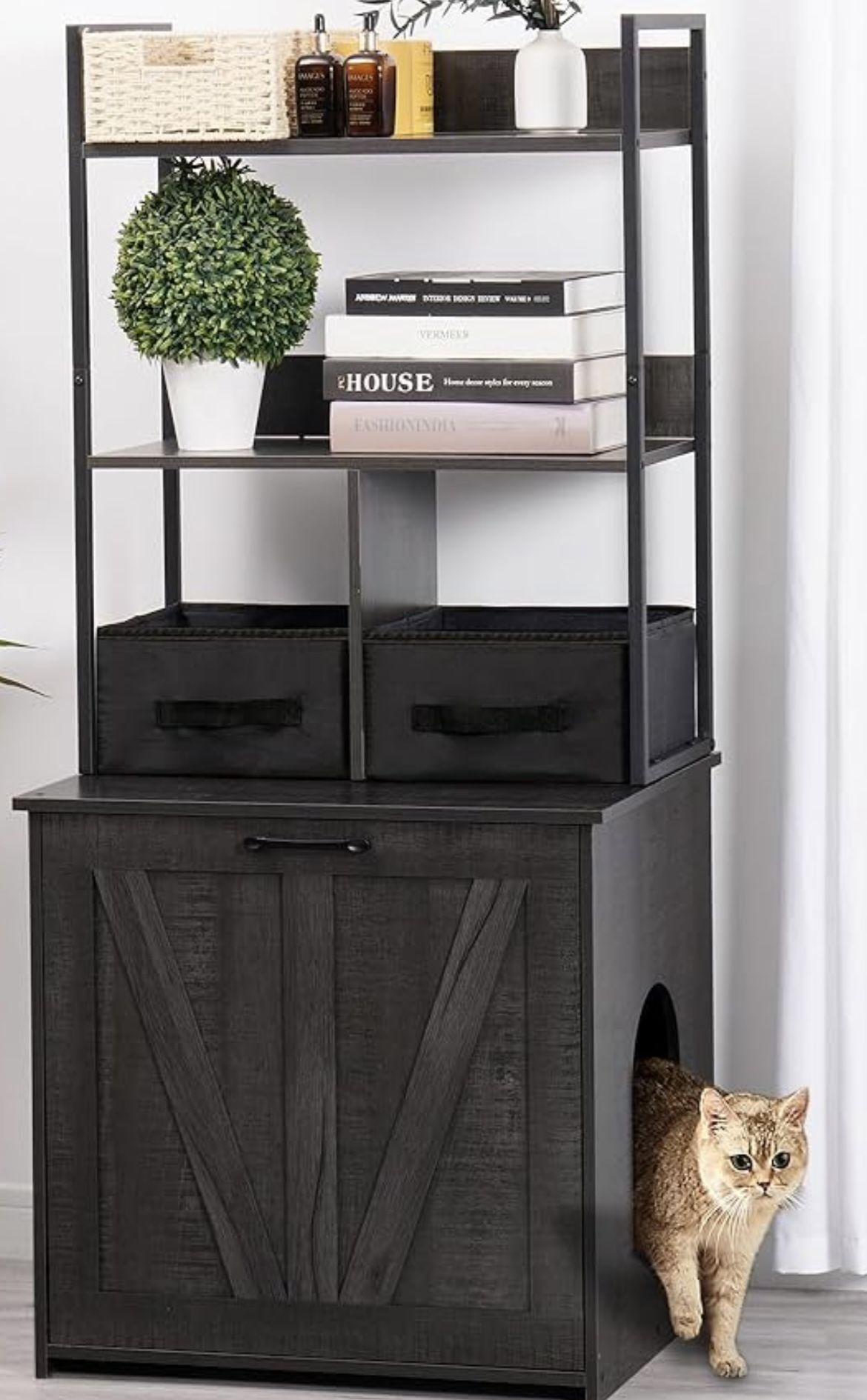 Cat Litter Box Shelf/bookcase Enclosure